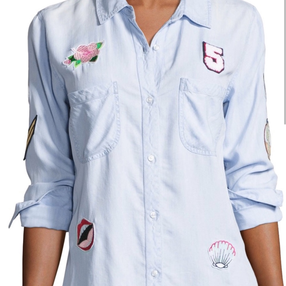 Rails Patchwork Denim Button Up